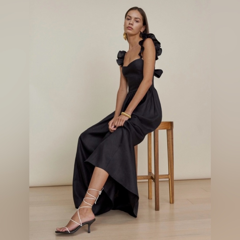Reformation Black Linen Vecchio Maxi Dress - Picture 5 of 13